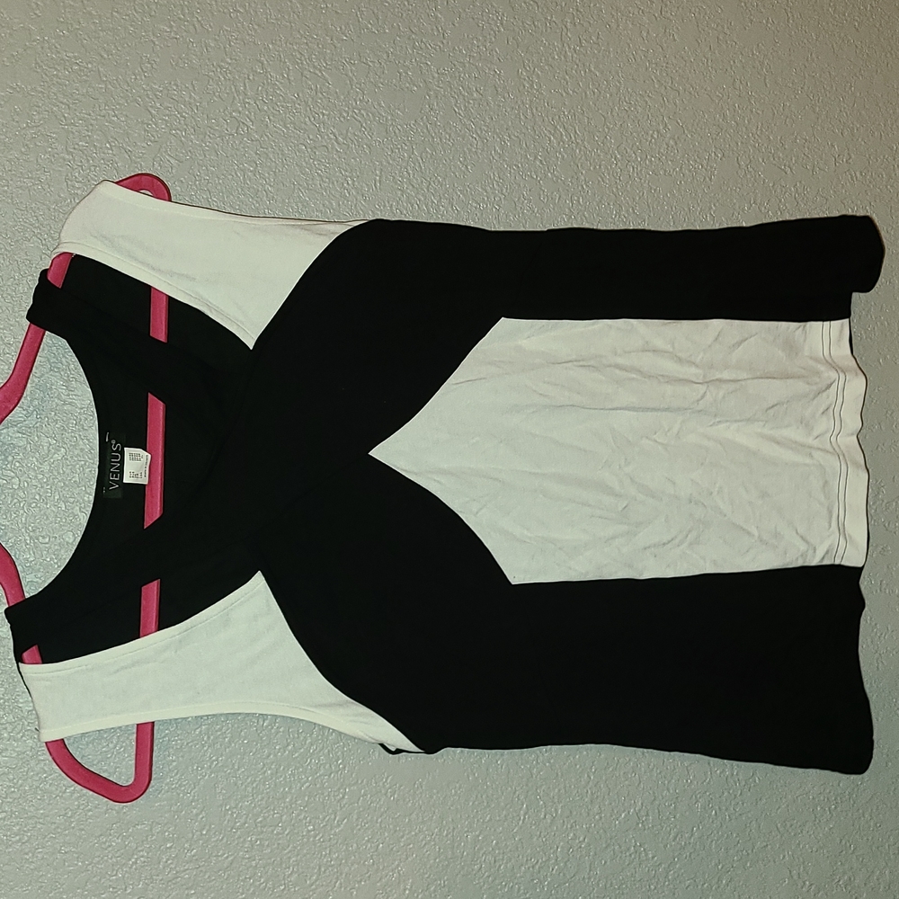 Venus black and white criss cross top